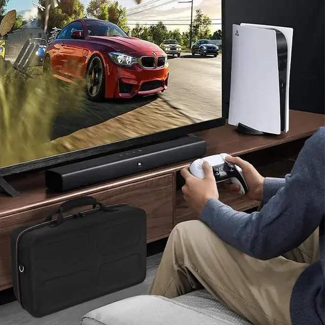 Alt view image 7 of 7 - WERLEO Hard Shell Carrying Case Compatible with PS5, Travel Bag Holds PlayStation 5 Disk Digital Edition, Games and Gaming Accessories
