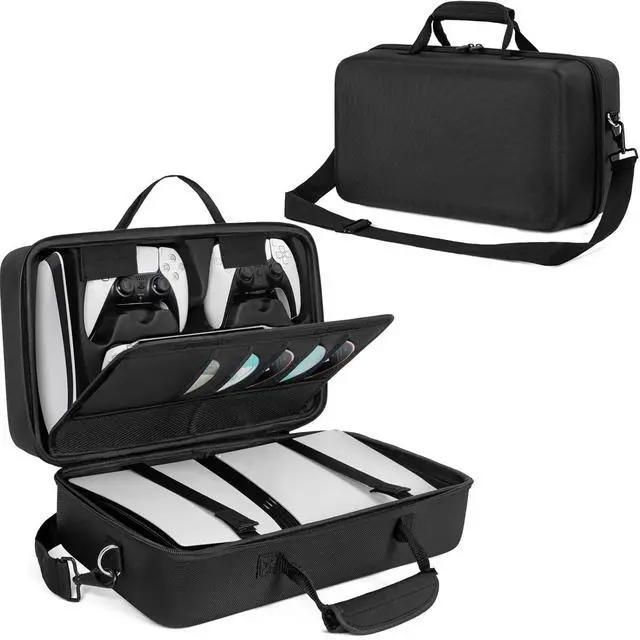 Main image of WERLEO Hard Shell Carrying Case Compatible with PS5 Pro, Travel Bag Holds PlayStation 5 Pro Disk Digital Edition, Games, Headset and Gaming Accessories
