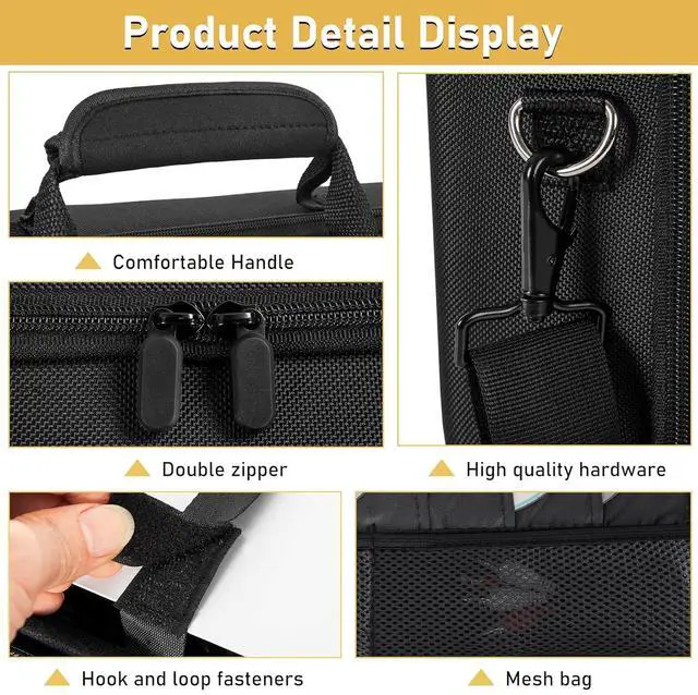 Alt view image 5 of 7 - WERLEO Hard Shell Carrying Case Compatible with PS5 Pro, Travel Bag Holds PlayStation 5 Pro Disk Digital Edition, Games, Headset and Gaming Accessories