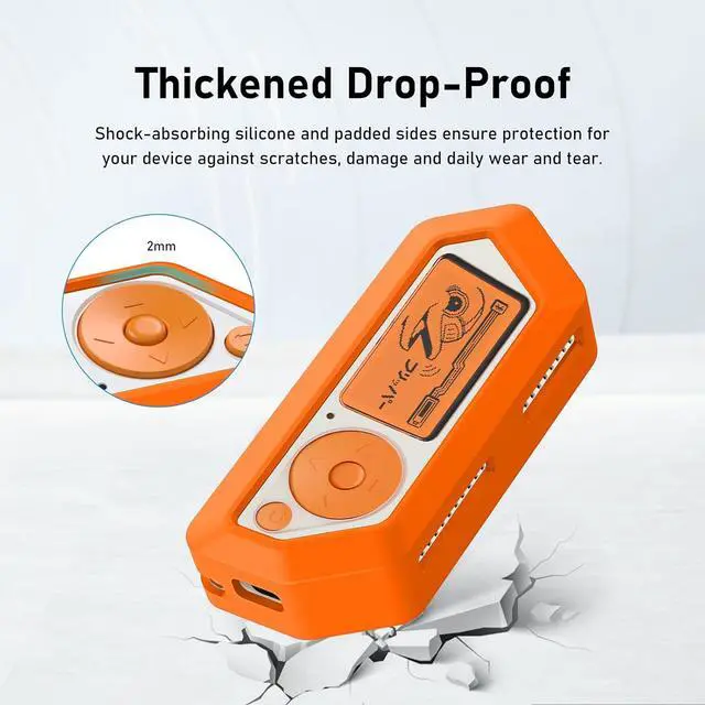 Alt view image 5 of 7 - WERLEO Protective Case Cover Case for Flipper Zero Soft Silicone Accessories - Fluorescent Orange Skin Glow in Dark
