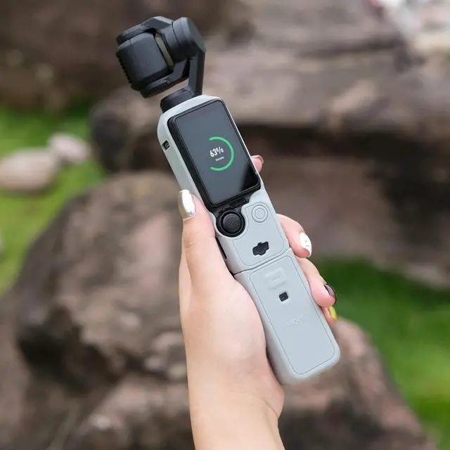 Alt view image 7 of 7 - WERLEO For Pocket 3 Case, Soft Silicone Protective Case Compatible with DJI Osmo Pocket 3 Creator Combo, Lightweight creen Protector Grip Cover Accessories Grey