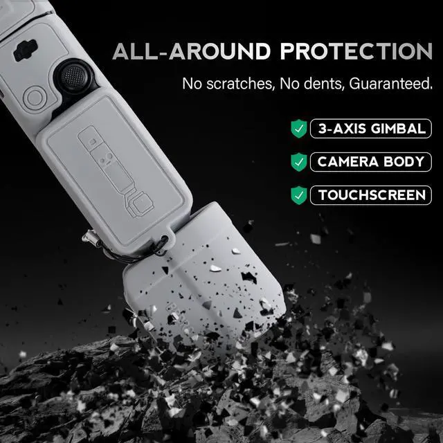 Alt view image 2 of 7 - WERLEO For Pocket 3 Case, Soft Silicone Protective Case Compatible with DJI Osmo Pocket 3 Creator Combo, Lightweight creen Protector Grip Cover Accessories Grey