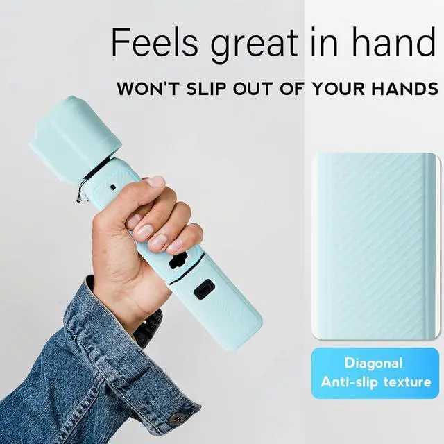 Alt view image 5 of 7 - WERLEO For Pocket 3 Case, Soft Silicone Protective Case Compatible with DJI Osmo Pocket 3 Creator Combo, Lightweight creen Protector Grip Cover Accessories Light Blue