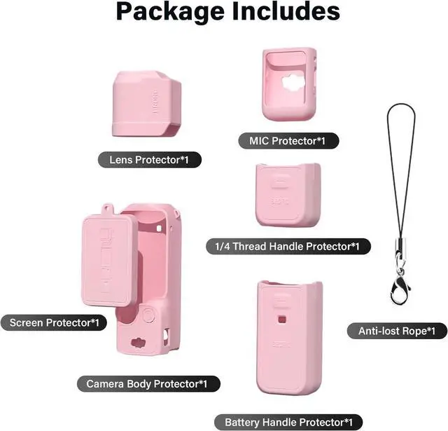 Alt view image 6 of 7 - WERLEO For Pocket 3 Case, Soft Silicone Protective Case Compatible with DJI Osmo Pocket 3 Creator Combo, Lightweight creen Protector Grip Cover Accessories Pink