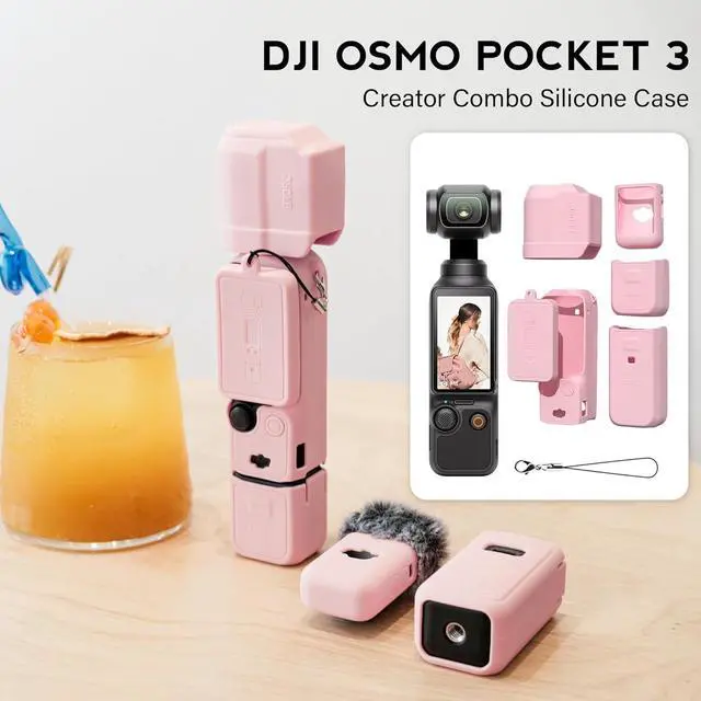 Alt view image 3 of 7 - WERLEO For Pocket 3 Case, Soft Silicone Protective Case Compatible with DJI Osmo Pocket 3 Creator Combo, Lightweight creen Protector Grip Cover Accessories Pink