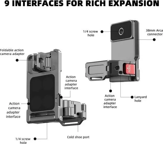Alt view image 3 of 7 - WERLEO Pocket 3 Magnetic Mount, Magnet Expansion Adapter Holder with Cold Shoe on Iron Fence, Refrigerators etc Aluminum Alloy Magnetic Mount Stand for DJI Osmo Pocket 3 Creator Combo Handle Accessory