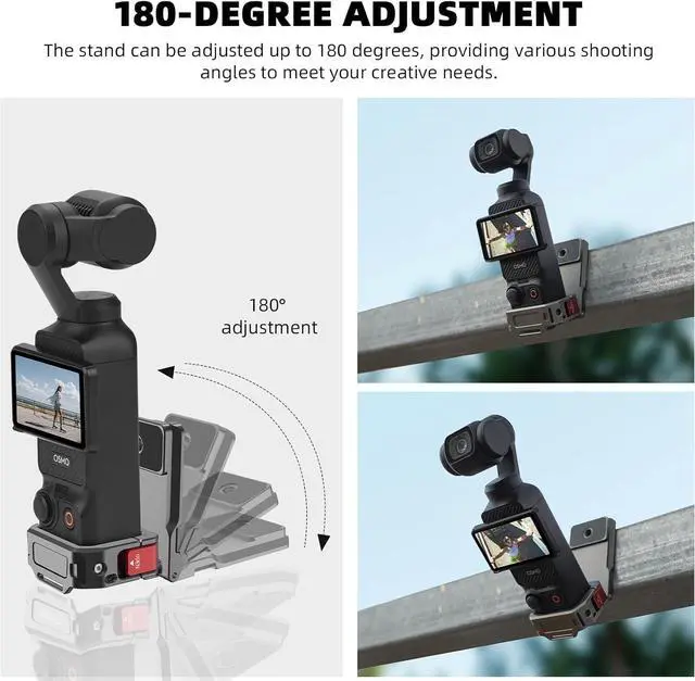 Alt view image 7 of 7 - WERLEO Pocket 3 Magnetic Mount, Magnet Expansion Adapter Holder with Cold Shoe on Iron Fence, Refrigerators etc Aluminum Alloy Magnetic Mount Stand for DJI Osmo Pocket 3 Creator Combo Handle Accessory