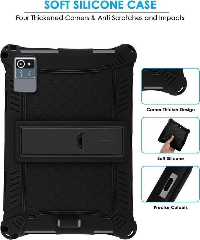 Alt view image 7 of 7 - WERLEO Okaysea 10.1 inch Silicone Tablet Case with Stylus Pen & Shoulder Strap, Moderness 10.1" Case, Soft Portable Protective Cover for QunyiCO 10.1, Azeyou Tab 6 10 inch