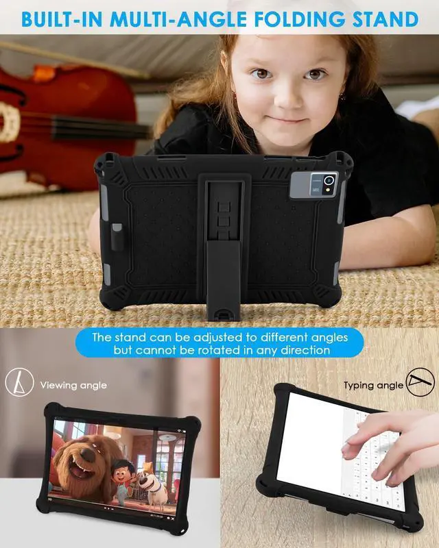 Alt view image 3 of 7 - WERLEO Okaysea 10.1 inch Silicone Tablet Case with Stylus Pen & Shoulder Strap, Moderness 10.1" Case, Soft Portable Protective Cover for QunyiCO 10.1, Azeyou Tab 6 10 inch