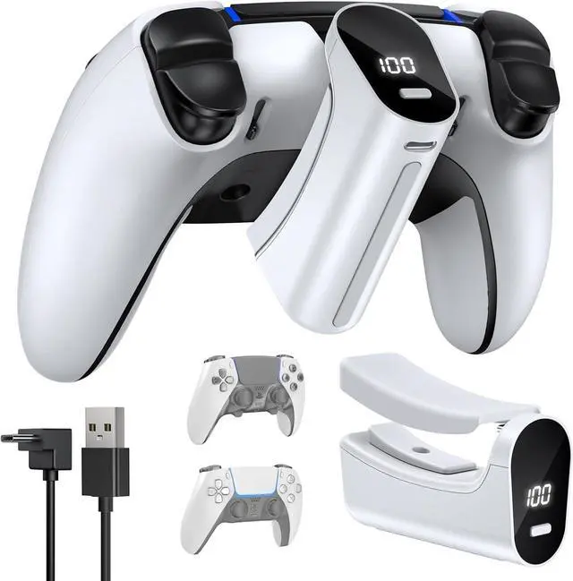 Main image of WERLEO [LED Display] 7400mWh Rechargeable Battery Pack for PS5 and PS5 Edge Controller, Battery Extender for PlayStation 5 and PlayStation Elite Controller, Play and Charge Kit for ps5 Accessories