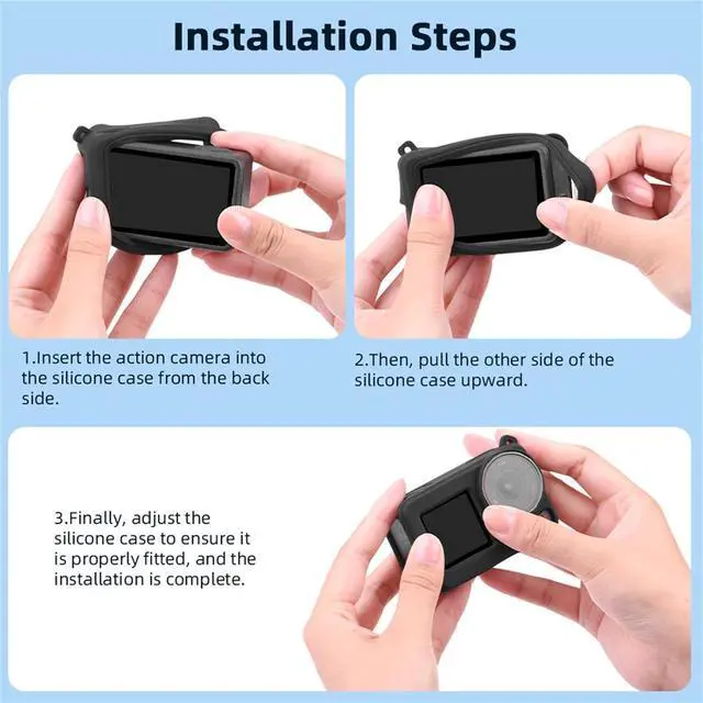 Alt view image 7 of 7 - WERLEO  Silicone Case for OSMO Action 5 Pro, Shockproof Scratch-Resistant Protective Sleeve Cover Compatible with DJI Action 4/3, Camera Accessories with Lens Cap Wrist Strap Rope