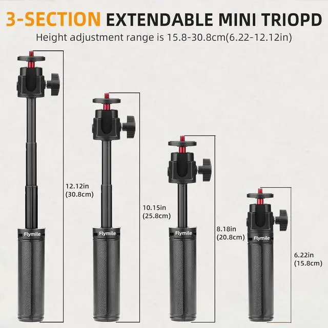 Alt view image 5 of 7 - WERLEO Pocket 3 Tabletop Selfie Stick Tripod for DJI Osmo Pocket 3, Lightweight Desktop Mini Extendable Stand for Osmo Action 5 Pro/4/3/360,for Gopro,for Insta360,for AKASO Camera Accessories