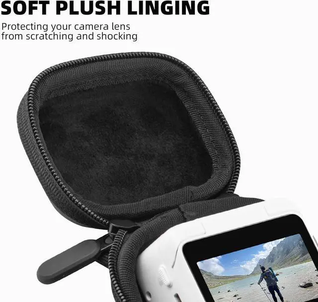 Alt view image 5 of 7 - WERLEO Small Carrying Case for Insta360 GO 3/GO 3S, PU Hard Shell Lens Cover Protection Storage Bag,Mini Travel Portable Bag with Carabiner&Wrist Strap Action Camera Accessories