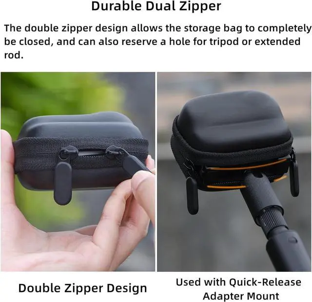 Alt view image 6 of 7 - WERLEO Small Carrying Case for Insta360 GO 3/GO 3S, PU Hard Shell Lens Cover Protection Storage Bag,Mini Travel Portable Bag with Carabiner&Wrist Strap Action Camera Accessories