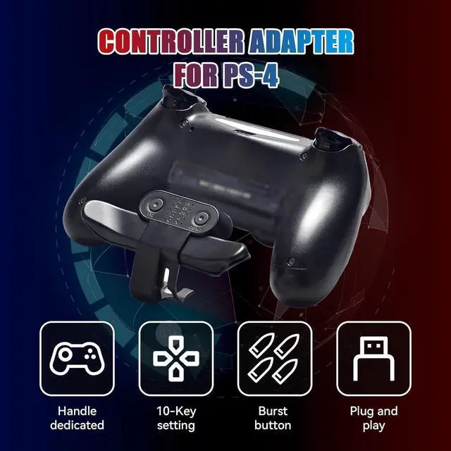 Alt view image 2 of 7 - WERLEO Back Paddles for PS4 Controller,Back Button Attachment Dominator Mod Kit Compatible with PS4 Controller, Paddles with Turbo & Memory Function, Plug and Play