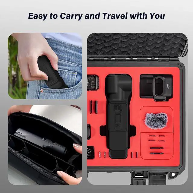 Alt view image 7 of 7 - WERLEO Protective Case for DJI Osmo Pocket 3 Creator Combo, Portable Gimbal Cover with Camera Lens Cap & Tempered Glass Screen Protector Lens Protector & Desktop Mount for DJI Pocket 3