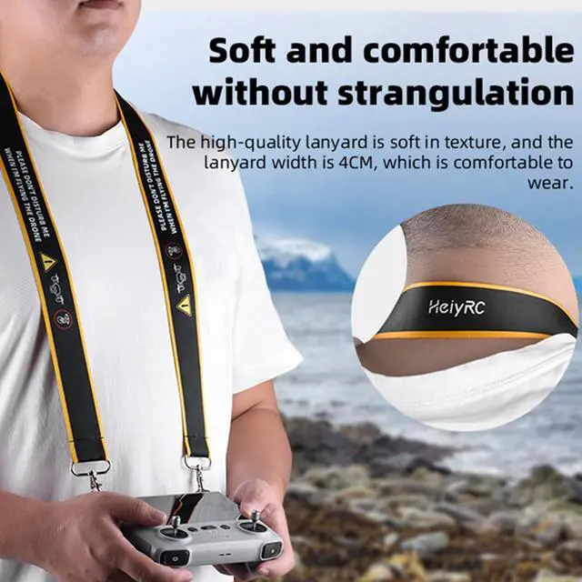 Alt view image 2 of 7 - WERLEO Widen Lanyard Strap Neck Sling with Warning Sign Drone Accessory for DJI RC PRO/for DJI RC/Mini 3 Pro/Mini 4 Pro Remote Controller