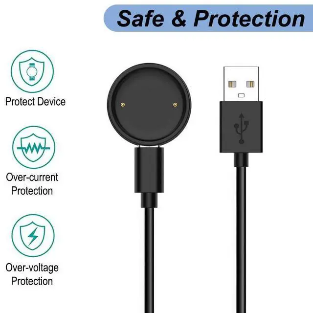 Alt view image 3 of 7 - WERLEO 2 Packs Chargers for Amazfit Active 2/Bip 6, Replacement USB Charging Cable Cord Dock for Amazfit Bip 6/Active 2 Smart Watch (3.3ft/1m)