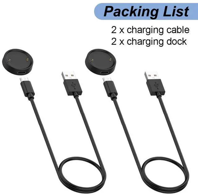 Alt view image 5 of 7 - WERLEO 2 Packs Chargers for Amazfit Active 2/Bip 6, Replacement USB Charging Cable Cord Dock for Amazfit Bip 6/Active 2 Smart Watch (3.3ft/1m)