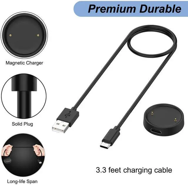 Alt view image 4 of 7 - WERLEO 2 Packs Chargers for Amazfit Active 2/Bip 6, Replacement USB Charging Cable Cord Dock for Amazfit Bip 6/Active 2 Smart Watch (3.3ft/1m)