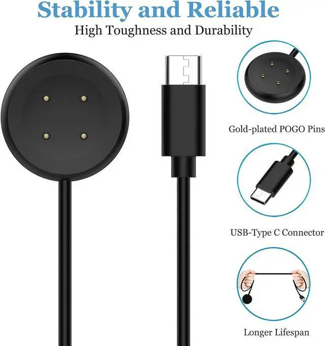 Alt view image 5 of 6 - WERLEO 2 Pack Charger for Google Pixel Watch 2, USB-A + Type-C Magnetic Charging Cable 3.3ft/100cm, Charge Cord for Google Pixel Watch 3 Smartwatch