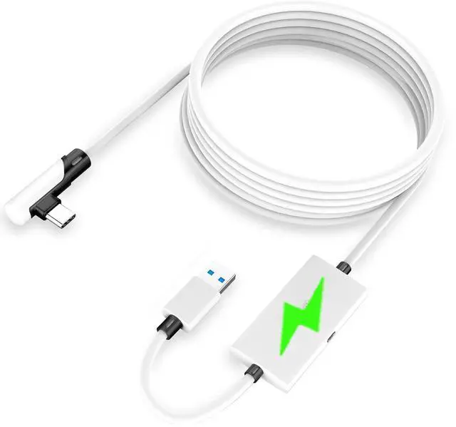 Main image of WERLEO 16FT Link Cable for Quest 3S/3, Quest2 and Quest Pro, With Separate Charging Port for Uninterrupted Power, USB 3.0 Type A to C Cable for VR Headset Accessories and Gaming PC White