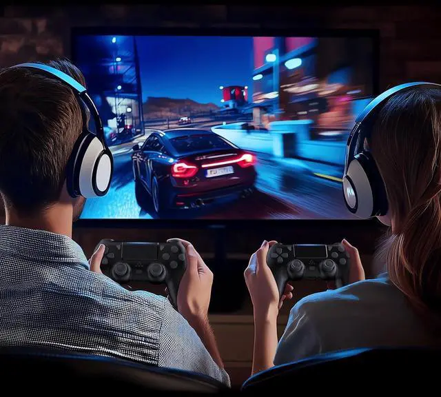 Alt view image 6 of 7 - WERLEO 2 Pack Controllers with Charging Dock Station for PS4 Controller, Wireless Controller Compatible with PS4/Pro/Slim Consoles, with LED Charging Dock, Black