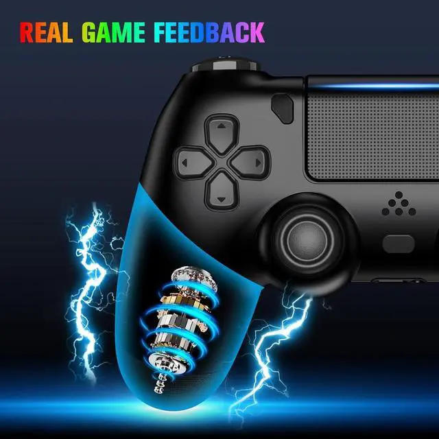 Alt view image 4 of 7 - WERLEO 2 Pack Controllers with Charging Dock Station for PS4 Controller, Wireless Controller Compatible with PS4/Pro/Slim Consoles, with LED Charging Dock, Black