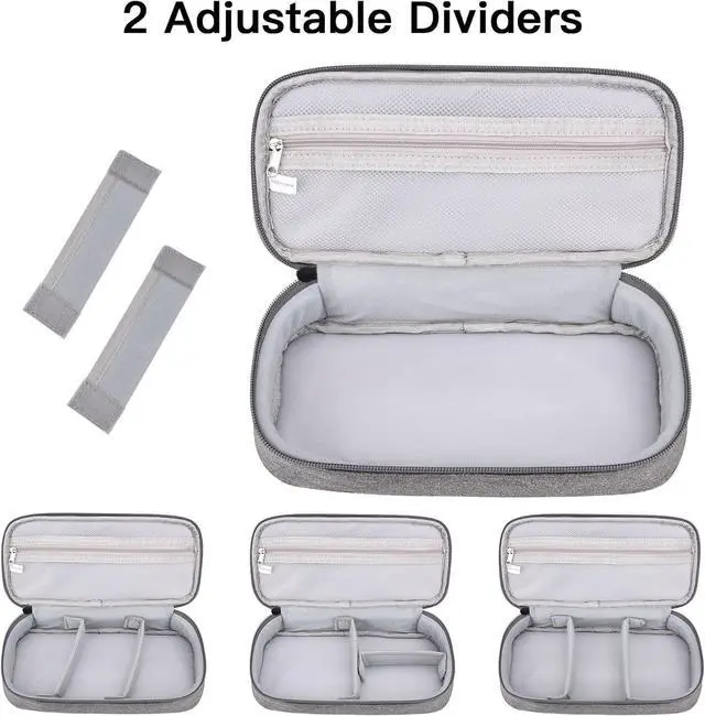 Alt view image 5 of 7 - WERLEO Cable Organizer Bag, Electronic Organizer Travel Case for Charger & Cords, Travel Accessories, Portable Power Bank Grey