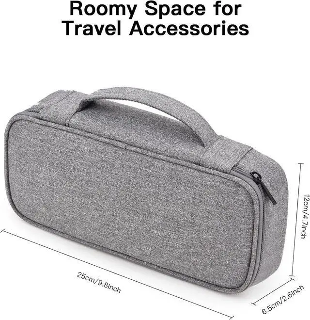 Alt view image 2 of 7 - WERLEO Cable Organizer Bag, Electronic Organizer Travel Case for Charger & Cords, Travel Accessories, Portable Power Bank Grey