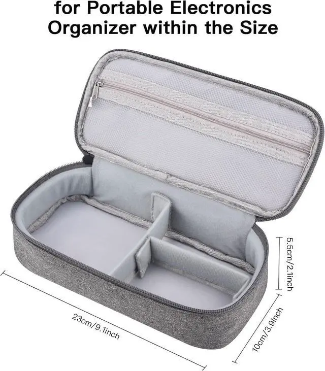 Alt view image 4 of 7 - WERLEO Cable Organizer Bag, Electronic Organizer Travel Case for Charger & Cords, Travel Accessories, Portable Power Bank Grey