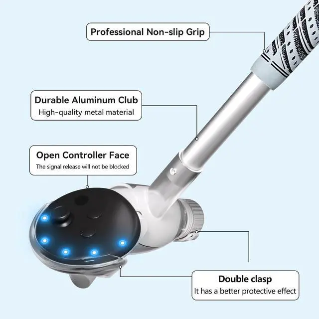 Alt view image 3 of 7 - WERLEO Golf Club Attachment Compatible with Meta/Oculus Quest 3S/Quest 3/Quest 2, Non-Slip VR Golf Handle Grip for Golf +, 80 Degree Design Keep Tracking for Right Controller)