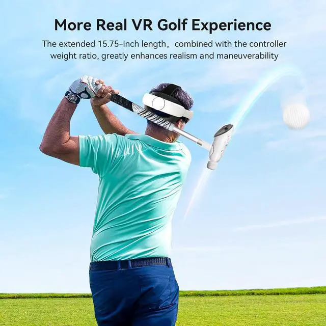 Alt view image 7 of 7 - WERLEO Golf Club Attachment Compatible with Meta/Oculus Quest 3S/Quest 3/Quest 2, Non-Slip VR Golf Handle Grip for Golf +, 80 Degree Design Keep Tracking for Right Controller)