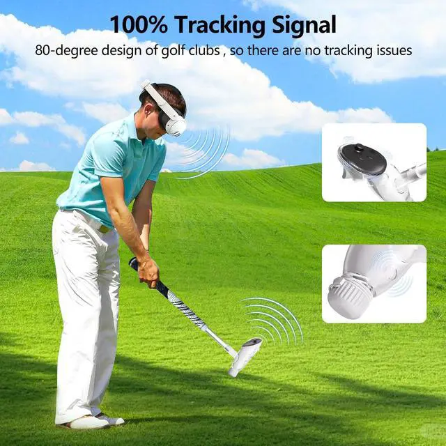 Alt view image 2 of 7 - WERLEO Golf Club Attachment Compatible with Meta/Oculus Quest 3S/Quest 3/Quest 2, Non-Slip VR Golf Handle Grip for Golf +, 80 Degree Design Keep Tracking for Right Controller)