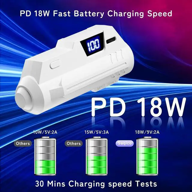 Alt view image 5 of 7 - WERLEO 5000mAh Battery Pack for Meta Quest 2/3/3S With LCD Display, Fast 18W 9V/2A Head Strap Battery Charger for Quest 3S/3/2 Accessories -Lightweight & Rechargeble Extended Battery Extra VR Playtime