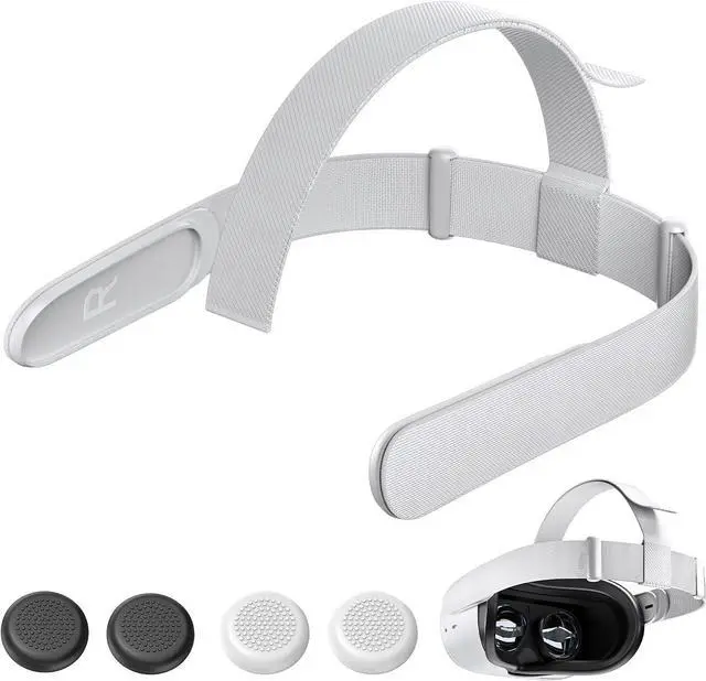Main image of WERLEO Head Strap for 0culus Quest 2 Headset, Replacement Headband for Quest 2, Comes with 4 Controller Thumb Grip Covers, Head Strap for Quest 2