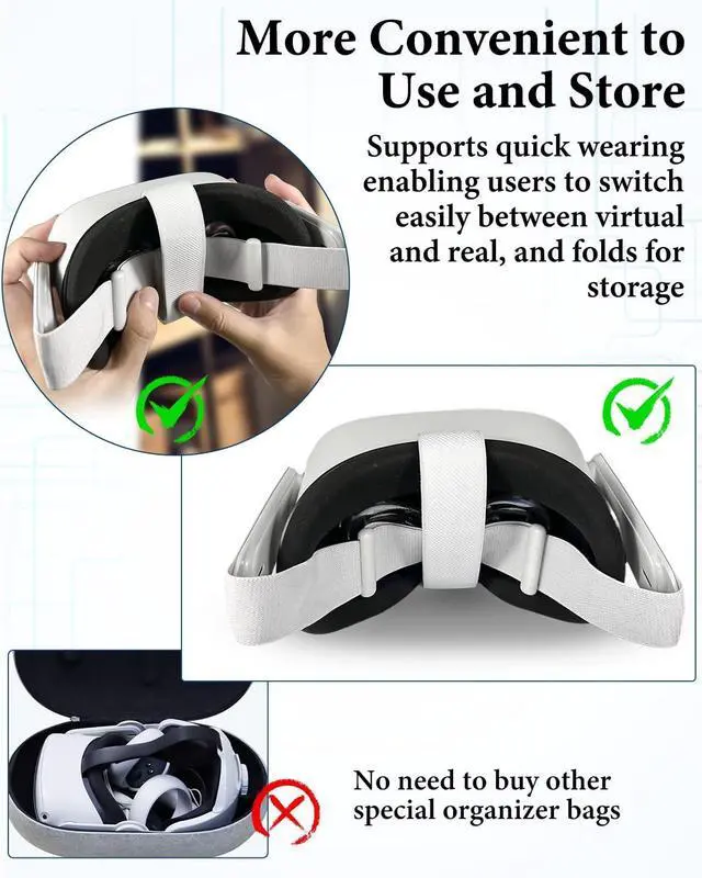 Alt view image 6 of 7 - WERLEO Head Strap for 0culus Quest 2 Headset, Replacement Headband for Quest 2, Comes with 4 Controller Thumb Grip Covers, Head Strap for Quest 2