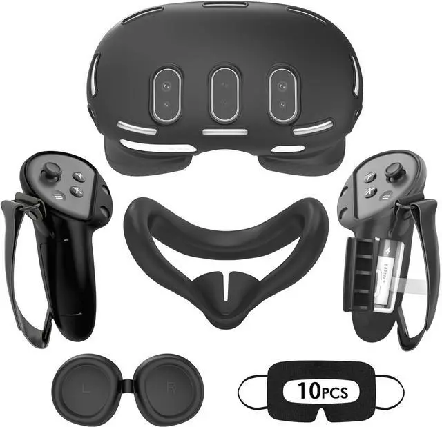 Main image of WERLEO Silicone Cover Set for Meta Quest 3, Upgraded Design Full Protection for Quest 3, 4 in 1 VR Accessories Protective Cover for Oculus Quest 3, Ideal Present for Birthday and Christmas