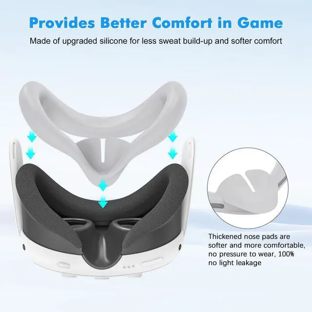 Alt view image 5 of 7 - WERLEO Silicone Cover Set for Meta Quest 3, Upgraded Design Full Protection for Quest 3, 4 in 1 VR Accessories Protective Cover for Oculus Quest 3, Ideal Present for Birthday and Christmas Grey