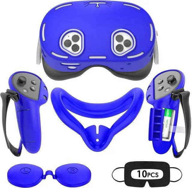 Main image of WERLEO Silicone Cover Set Compatible with Oculus/Meta Quest 3S, VR Accessories for Meta Quest 3S, Protective Cover Set Includes Controller Grip Cover, Face Cover, VR Shell Cover Blue