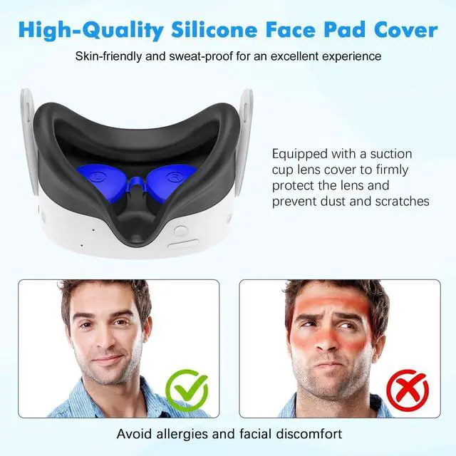 Alt view image 5 of 7 - WERLEO Silicone Cover Set Compatible with Oculus/Meta Quest 3S, VR Accessories for Meta Quest 3S, Protective Cover Set Includes Controller Grip Cover, Face Cover, VR Shell Cover Blue