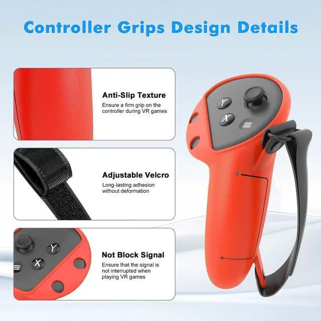 Alt view image 5 of 7 - WERLEO Silicone Cover Set Compatible with Oculus/Meta Quest 3S, VR Accessories for Meta Quest 3S, Protective Cover Set Includes Controller Grip Cover, Face Cover, VR Shell Cover Red