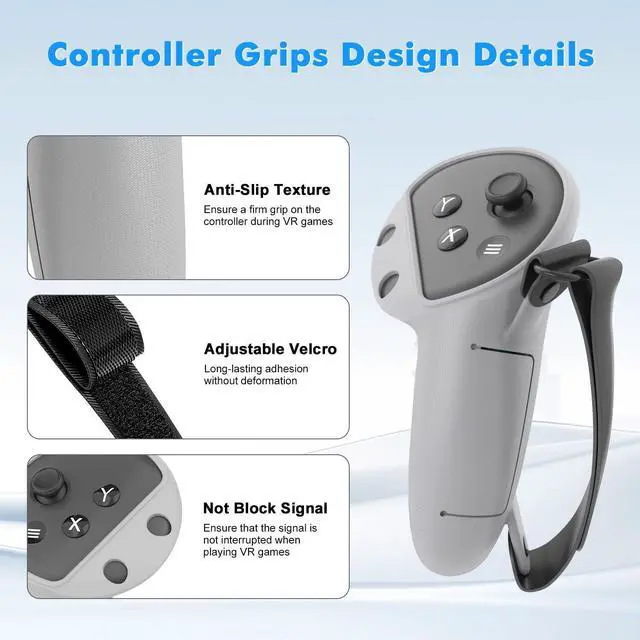 Alt view image 5 of 7 - WERLEO Silicone Cover Set Compatible with Oculus/Meta Quest 3S, VR Accessories for Meta Quest 3S, Protective Cover Set Includes Controller Grip Cover, Face Cover, VR Shell Cover Grey