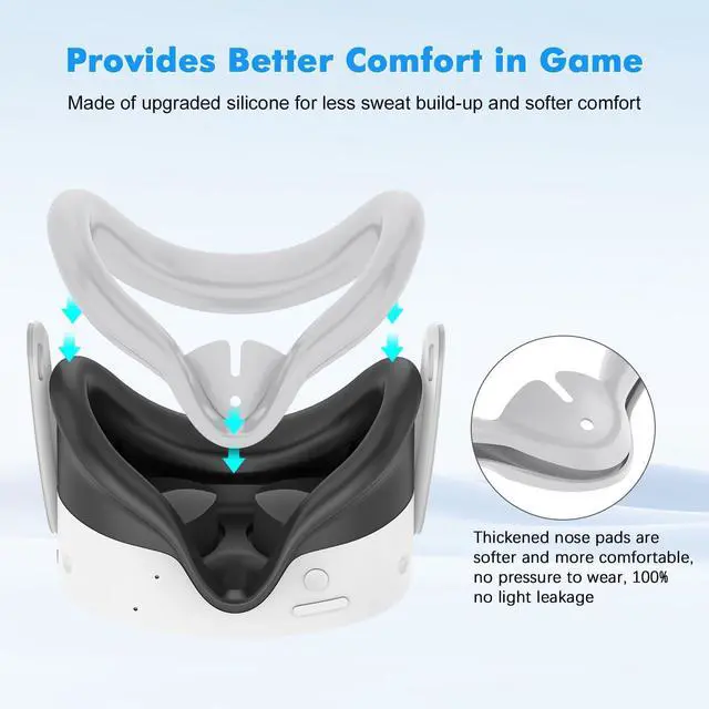 Alt view image 6 of 7 - WERLEO Silicone Cover Set Compatible with Oculus/Meta Quest 3S, VR Accessories for Meta Quest 3S, Protective Cover Set Includes Controller Grip Cover, Face Cover, VR Shell Cover Grey