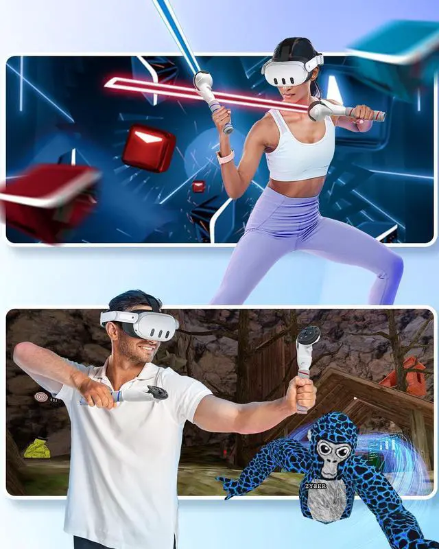 Alt view image 7 of 7 - WERLEO Controller Extensions Gorilla Tag Long Arms for Meta Quest 3S/Quest 3/Quest 2 Beat Saber Handles Golf Club Attachment VR Sticks Controller Grips for Quest 3S/3 Enhance VR Gaming Accessories