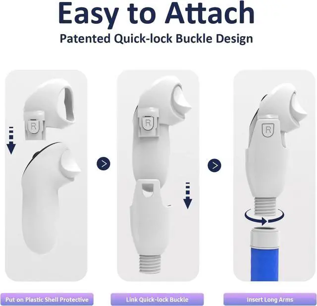 Alt view image 4 of 6 - WERLEO Handle Attachments for Meta Quest 3S/3 Controller Accessories, VR Game Gorilla Tag Long Arms Sticks, Beat Saber Handles Extension Grips Compatible with Meta/Oculus Quest 3/3S