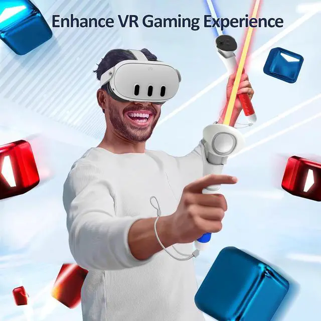Alt view image 5 of 6 - WERLEO Handle Attachments for Meta Quest 3S/3 Controller Accessories, VR Game Gorilla Tag Long Arms Sticks, Beat Saber Handles Extension Grips Compatible with Meta/Oculus Quest 3/3S
