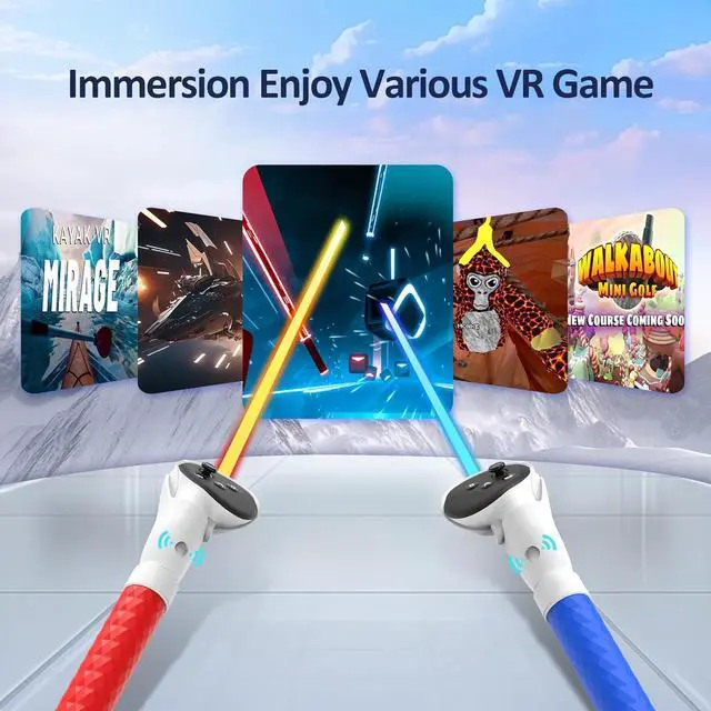 Alt view image 3 of 6 - WERLEO Handle Attachments for Meta Quest 3S/3 Controller Accessories, VR Game Gorilla Tag Long Arms Sticks, Beat Saber Handles Extension Grips Compatible with Meta/Oculus Quest 3/3S