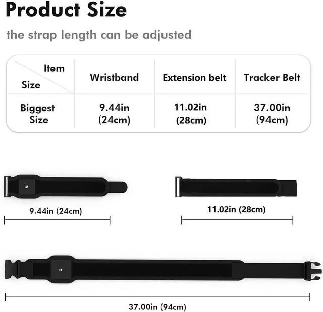 Alt view image 5 of 7 - WERLEO VR Tracker Belt for HTC Vive System Tracker Puck - Adjustable Belt Strap for Waist and Full-Body Tracking in Virtual Reality - 1 Waist Strap + 4 Wrist Strap+2 Extension Belt - No Tracker