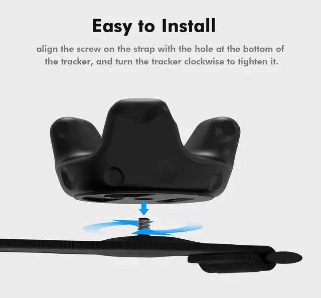 Alt view image 4 of 7 - WERLEO 5-Pcs Full Body Straps for HTC Vive VR Tracker/Tracker (3.0) - Adjustable Waist Belts, Wrist Band Accessories (Tracker Not Included)